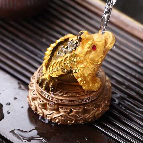 金蟾茶宠摆件精品可养茶桌茶台茶盘装饰品茶具摆设高档蟾蜍变色