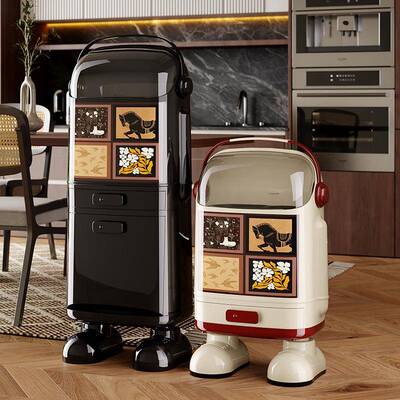 纳厨房干湿分带类多功能垃圾桶免弯腰大轮容量轻奢5028，50滑盖收