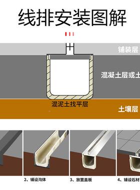 不QVK锈钢线性排排排水沟下水道水弧形盖板缝盖隙式隐形线性水沟