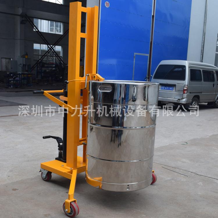 脚踏式手动液压油桶堆高车 简易油桶搬运车 油桶手推车