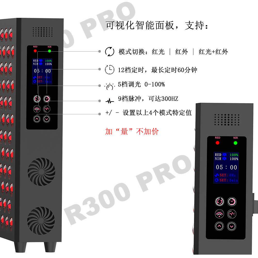红光理疗灯R300 Pro五档光波智能定时可脉冲家用小型台式红外线灯