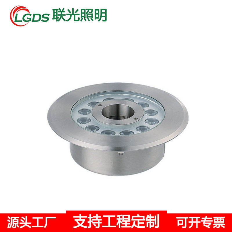 LED喷泉灯RGB水池灯12V24V七彩变色环形全不锈钢水底灯水下涌泉灯
