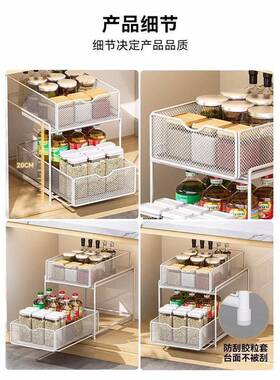 厨房拉置物架橱BXU柜式内分层架下水槽柜各种全大抽双层收纳拉篮