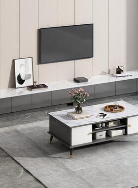 电视柜简款约DSB现代客厅用户型家落地桌新轻奢极小简仿岩板电视