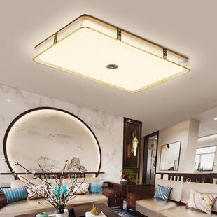 欧普照全明雷士黑新中式吸顶灯实木客卧室主灯厅胡桃原88777木风