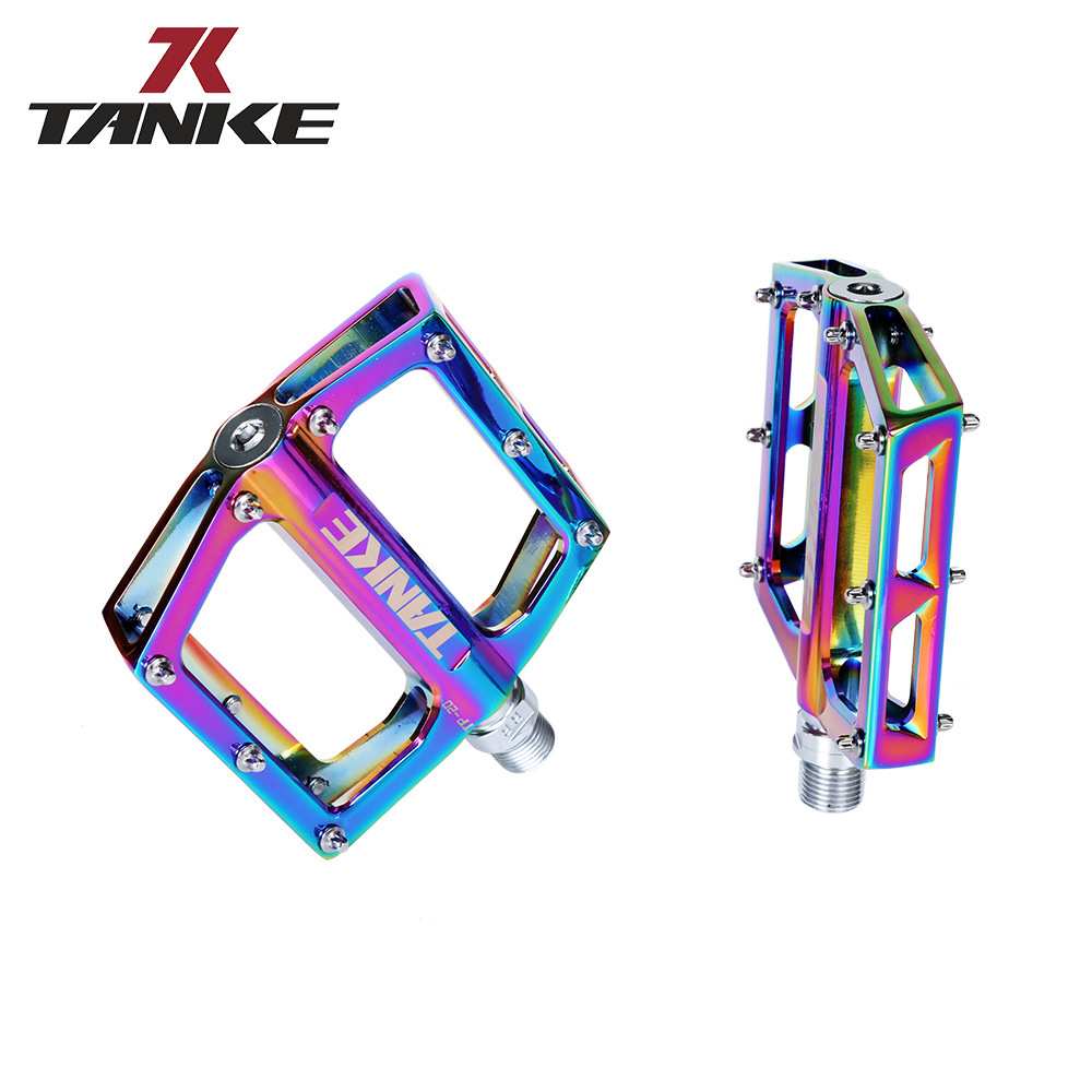 自行车踏板TANKE TP-20超轻铝合金彩色空心轴承配件山地车脚踏板