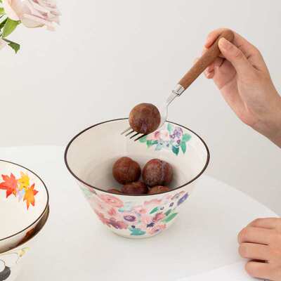 蜀门中式手绘陶瓷水果碗果盘客厅茶几家用茶点盘精致高颜值水果盆