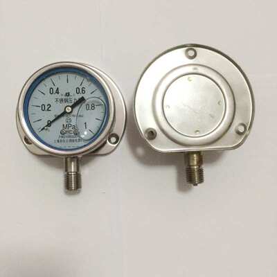 Y-63BF-Z不锈钢耐震压力表0~1MPa轴向盘装带边充油耐震指针压力表