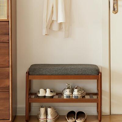 实简木鞋凳约鞋架家换用门口进门凳可坐式穿鞋凳入户HGV子鞋凳柜