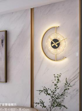 创意时12084钟壁灯客厅电视景装饰格栅背极头简高级时感尚挂墙卧