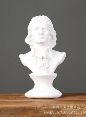 莫扎特欧式人30厘米莫物像装饰雕塑膏摆件素描头像美术教具欧式模