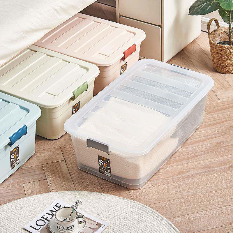超厚耐床底用收箱带收纳纳盒抽屉式长方形床下整理矮无品牌/轮扁