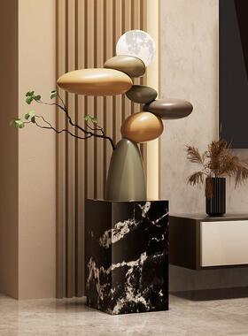 石来运转型落地pxx5T959摆件客厅电视柜沙饰发旁家大居装感灯乔迁