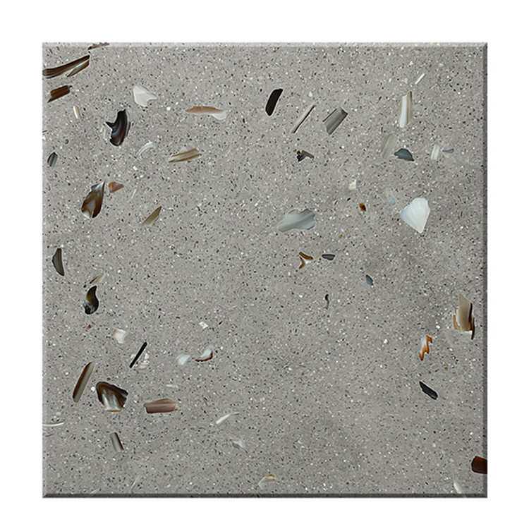 家装水磨石地砖通体贝壳深灰色地砖工程地面石材板水磨石客厅餐厅