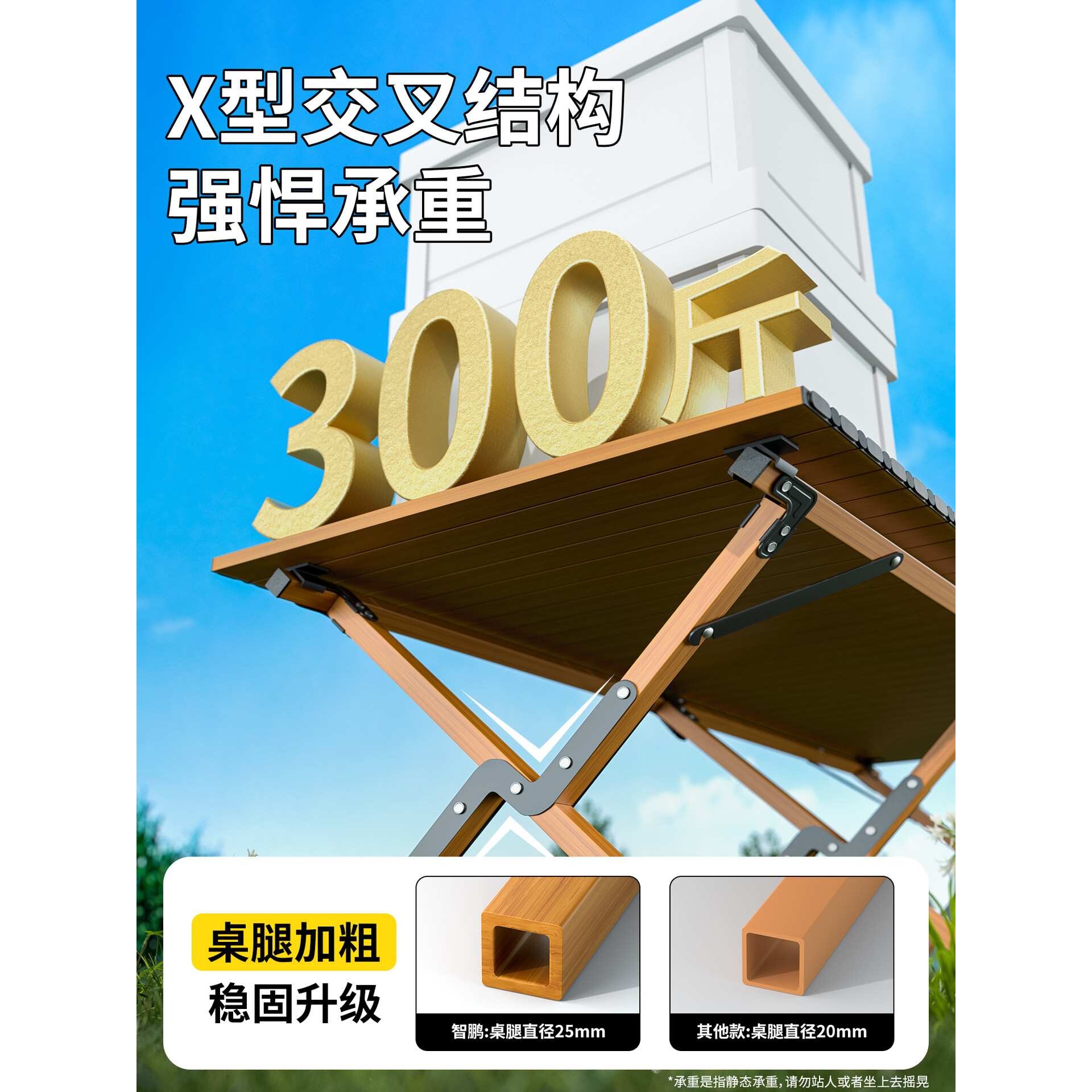 户外折叠桌便携式蛋卷桌野餐桌野炊烧烤露营桌椅一体全套用品装备