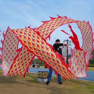 舞龙彩带舞健身龙带龙头甩龙耍龙广场舞中老年人舞龙道具儿童广场