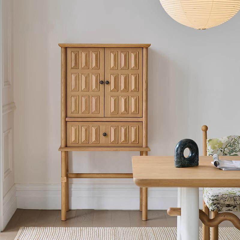 法式复古原木风斗柜中古风实木高柜客厅卧室储物柜玄关靠墙收纳柜,电子元器件市场,其它元器件,淘宝优惠券,粉丝福利购,淘宝优惠卷
