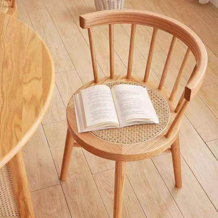 日式实木藤编温莎餐桌椅家用书桌圆形梳妆靠背椅子复古化妆凳,电子元器件市场,其它元器件,淘宝优惠券,粉丝福利购,淘宝优惠卷