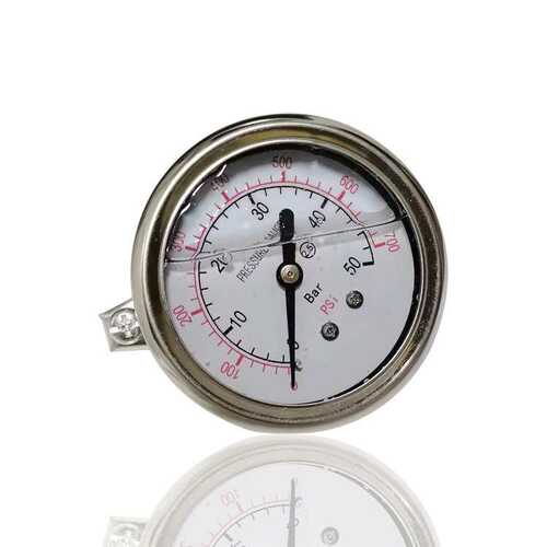 供全不锈充油耐震压力表轴向带平夹防震抗震YNBF60Z 50BAR 700PSI