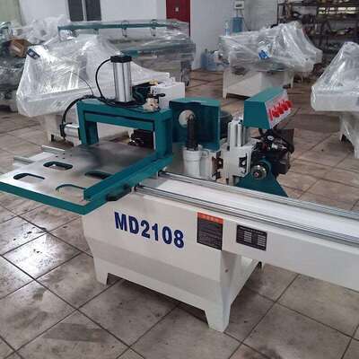 马氏款木工机械MD2108B双轨气动五碟出榫木工榫槽加工