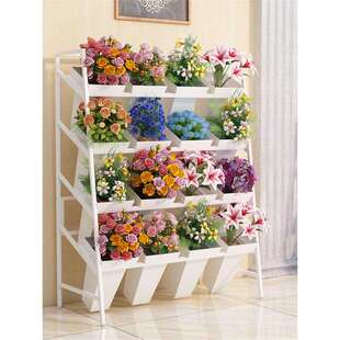 花店花架鲜花展示架铁艺梯形多层摆放架室内醒花桶置物架子花卉架