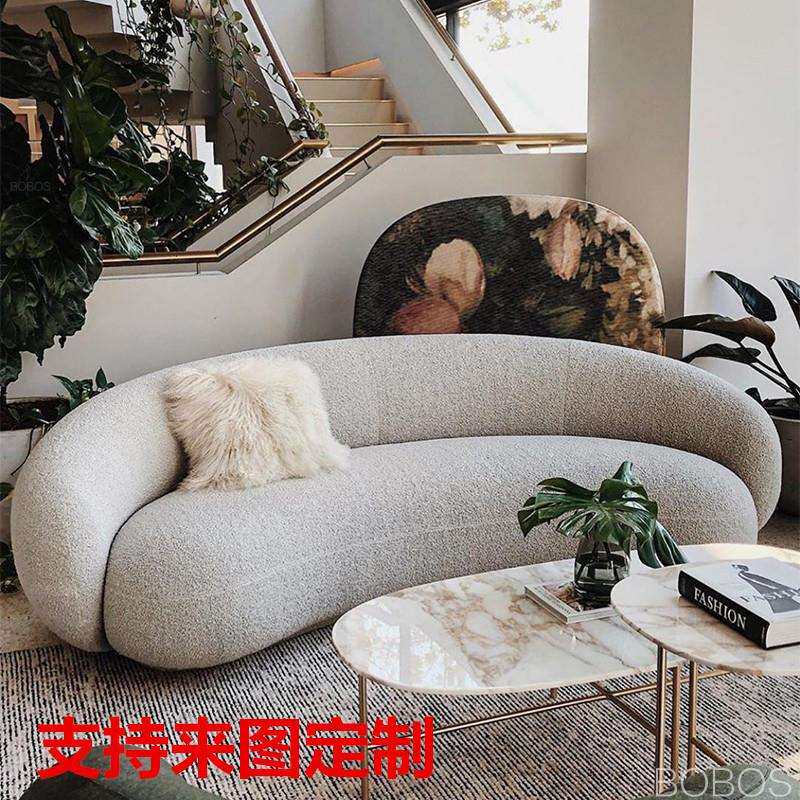 欧式设计师款香肠沙发公寓小户型客厅懒人午休躺椅创意三人位沙发