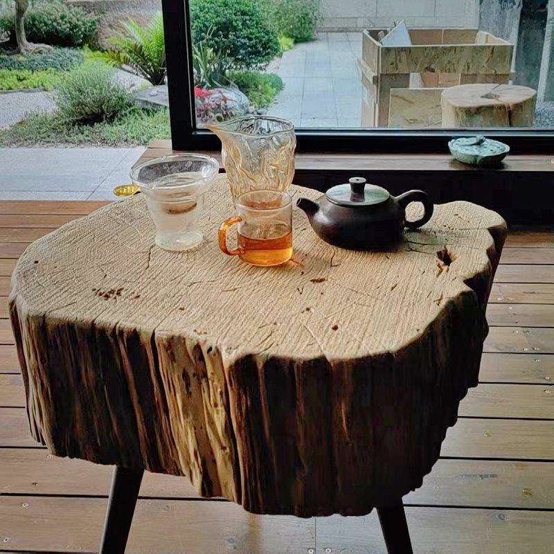 风化木茶几铁栎木铁力木老木头茶几榻榻米客厅民宿特色小茶桌 - 实物图