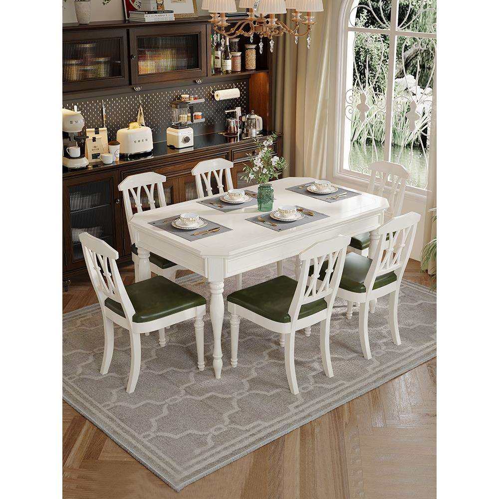 白色实木餐桌椅组合家用白蜡木小户型美式餐厅桌子长方形简约家具,玩具/童车/益智/积木/模型,毛绒/玩偶/公仔/布艺类玩具,淘宝优惠券,粉丝福利购,淘宝优惠卷