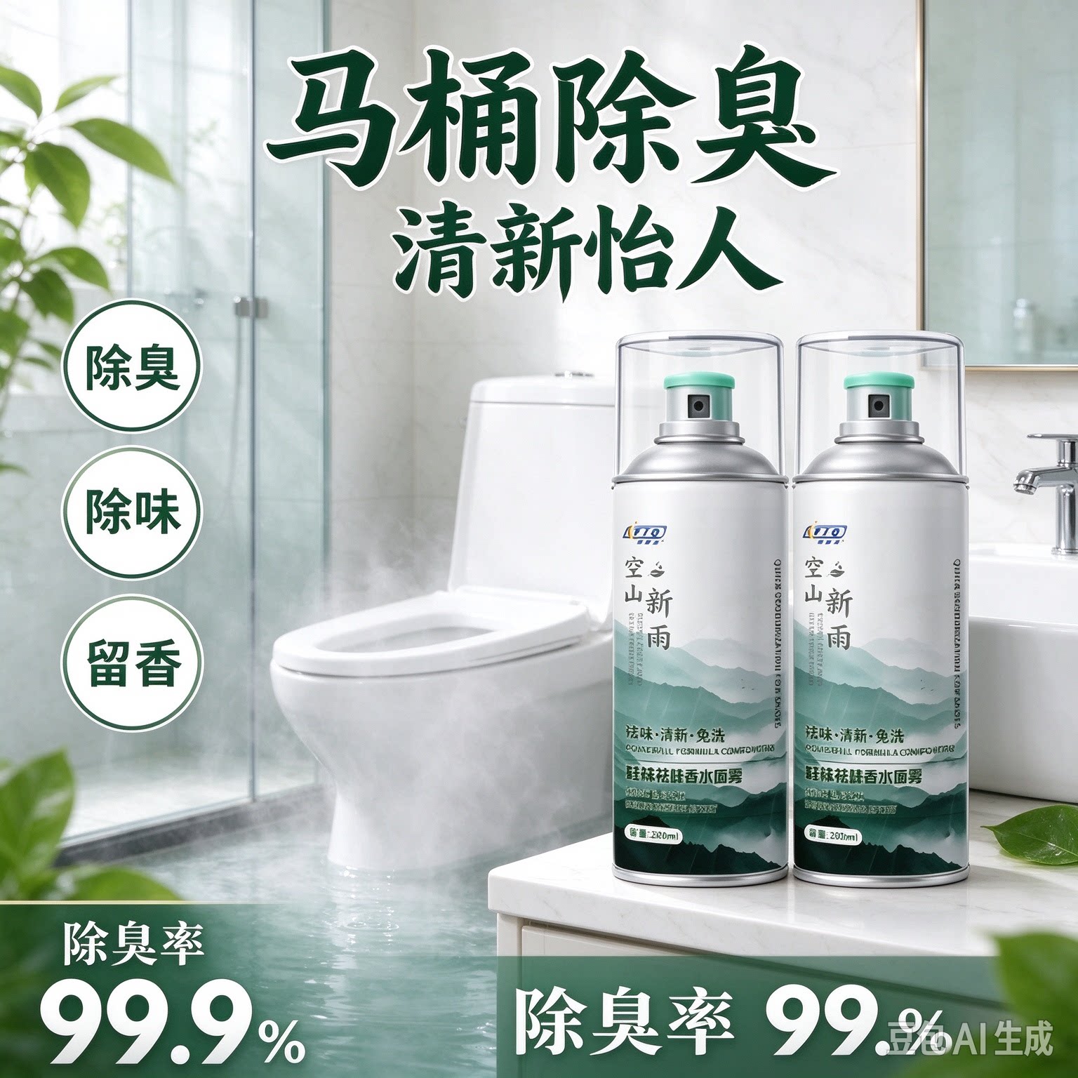 2026新升级家用留香空山新雨绿茶香味多场景使用去除家中异味XZ