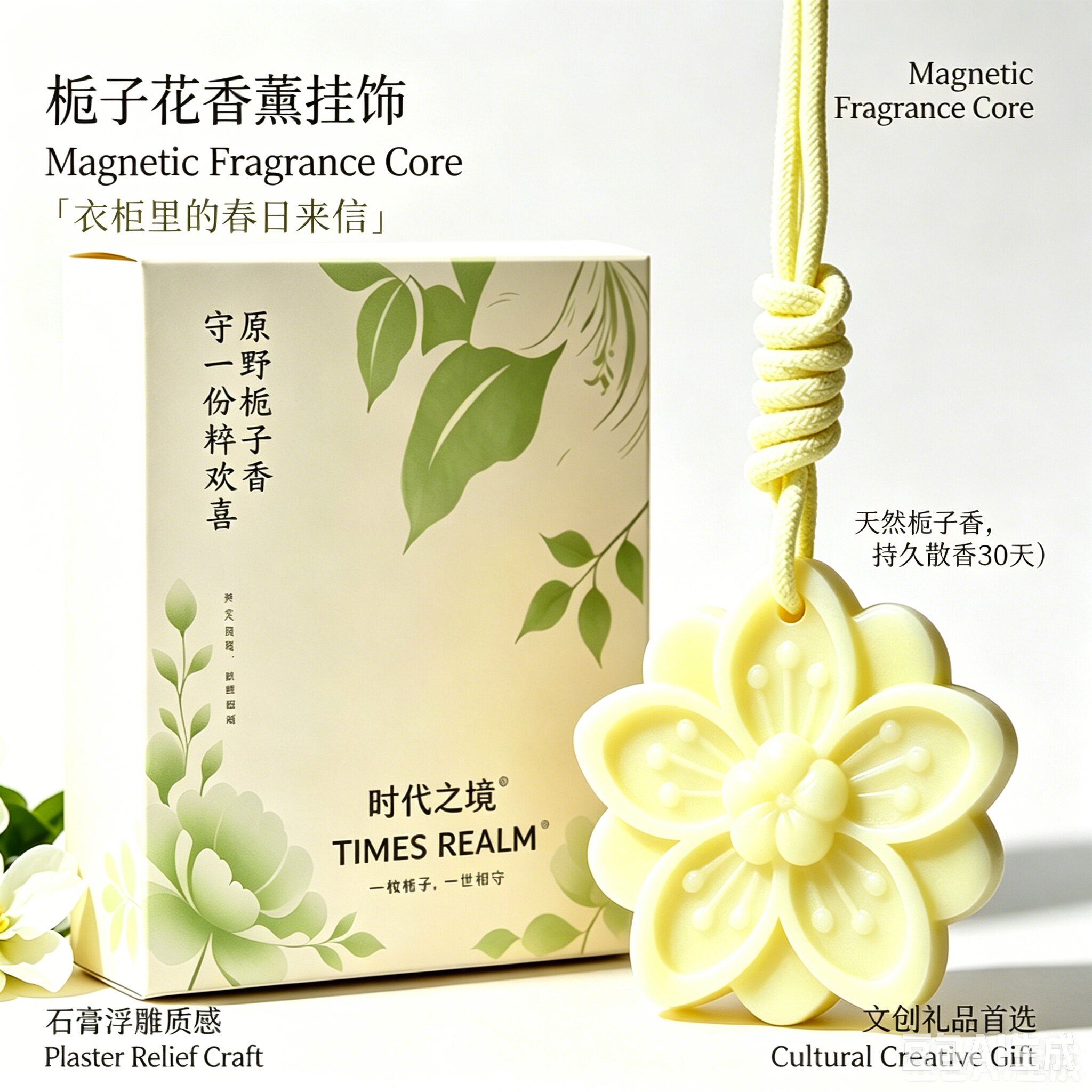 栀子花香薰蜡片衣橱衣柜卫生间持久留香氛挂件家用扩香伴手礼HF