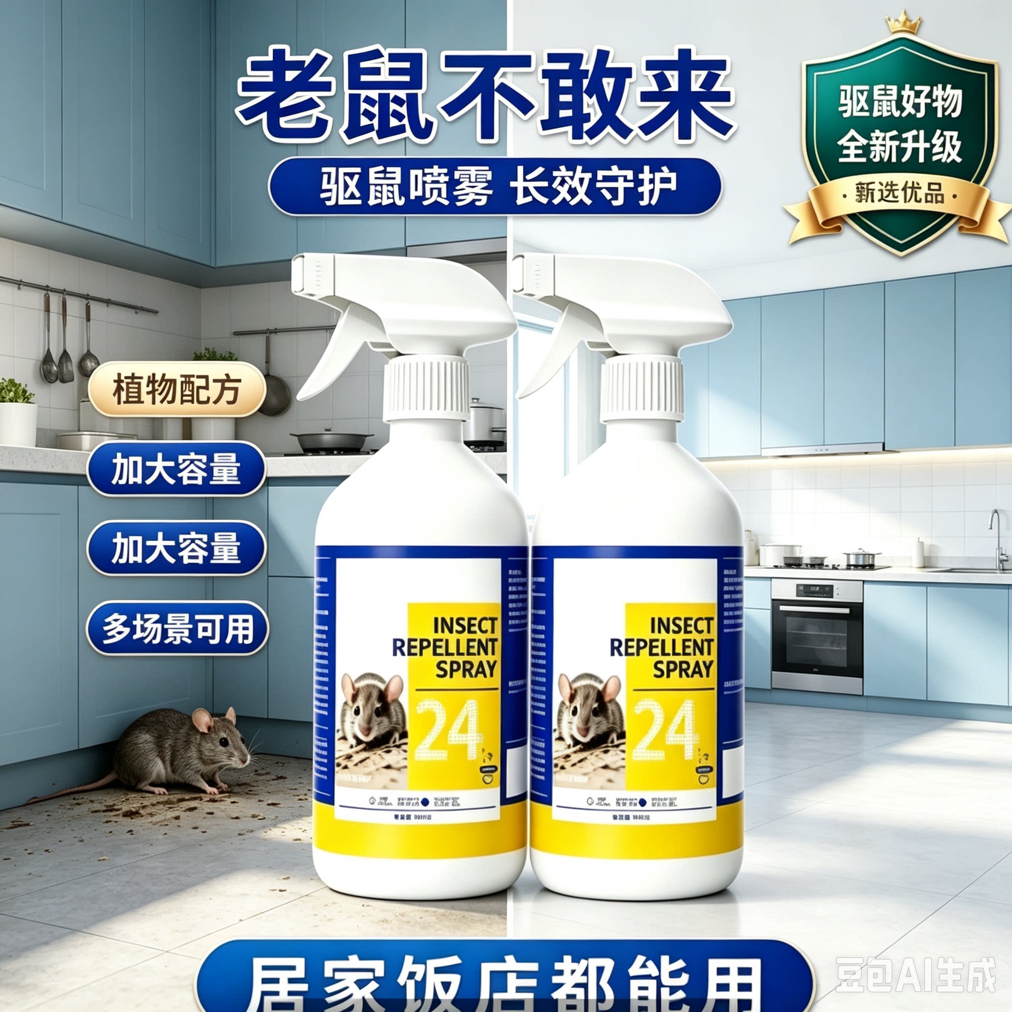 德国品牌驱鼠喷雾防老鼠家用发动机舱汽车驱鼠神器专用灭鼠喷剂XZ