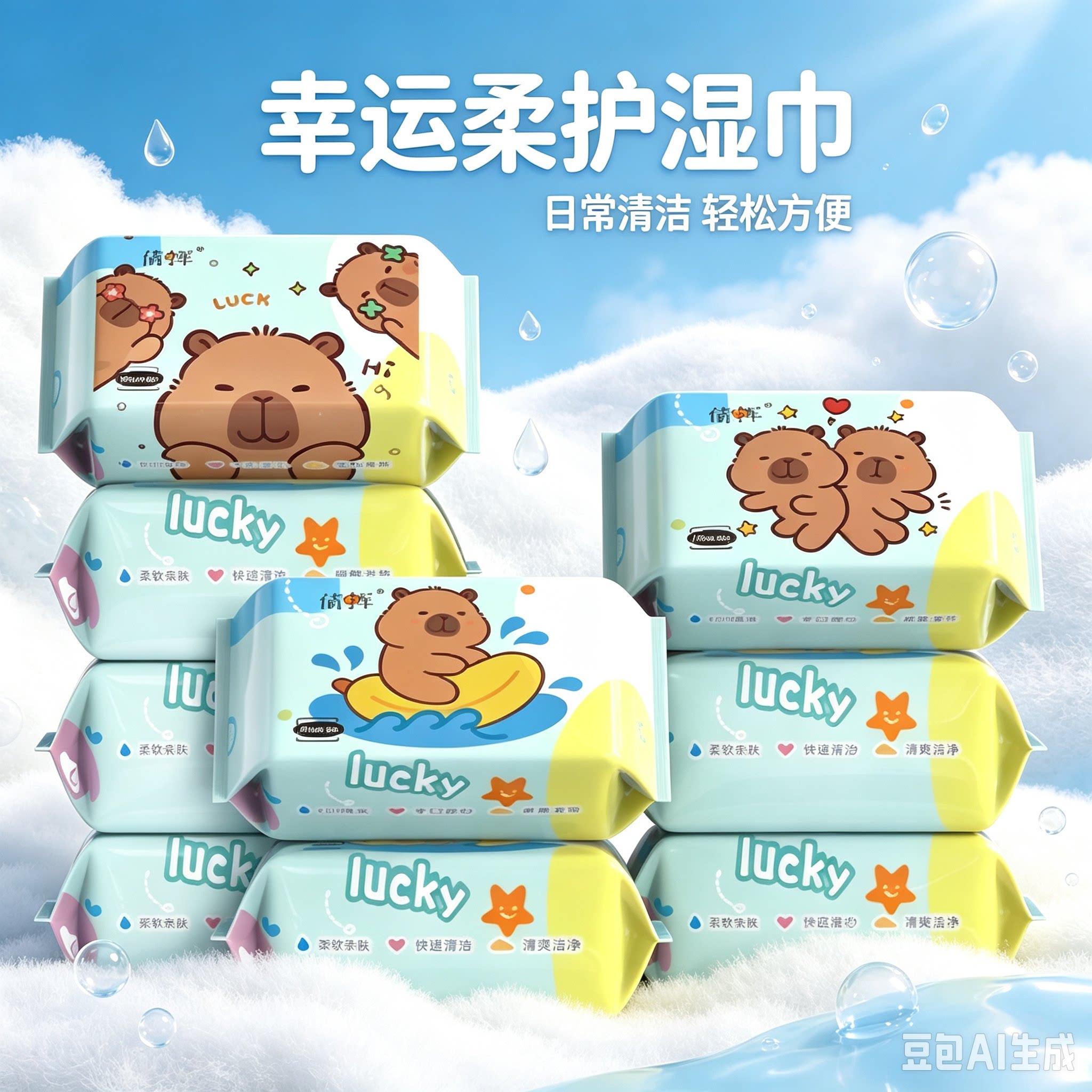 【下单立减50】儿湿巾小包便携学生儿童用加厚一次性手口湿纸巾XZ