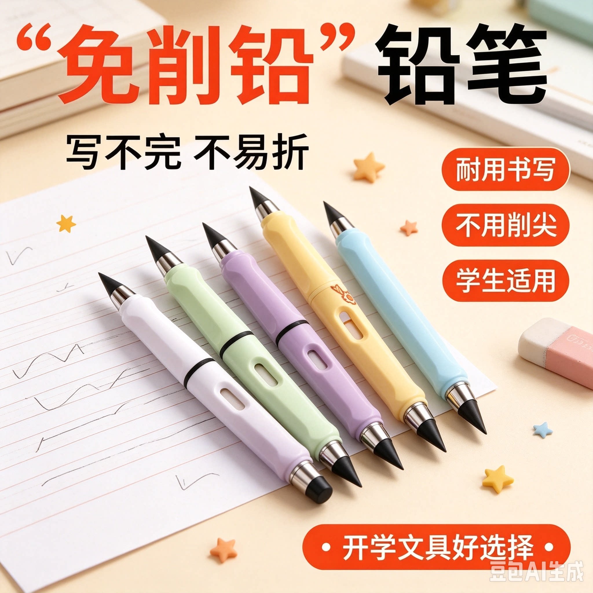 黑科技不用削石墨无墨水学生永恒正姿写铅笔绘画不易断铅写字XZ