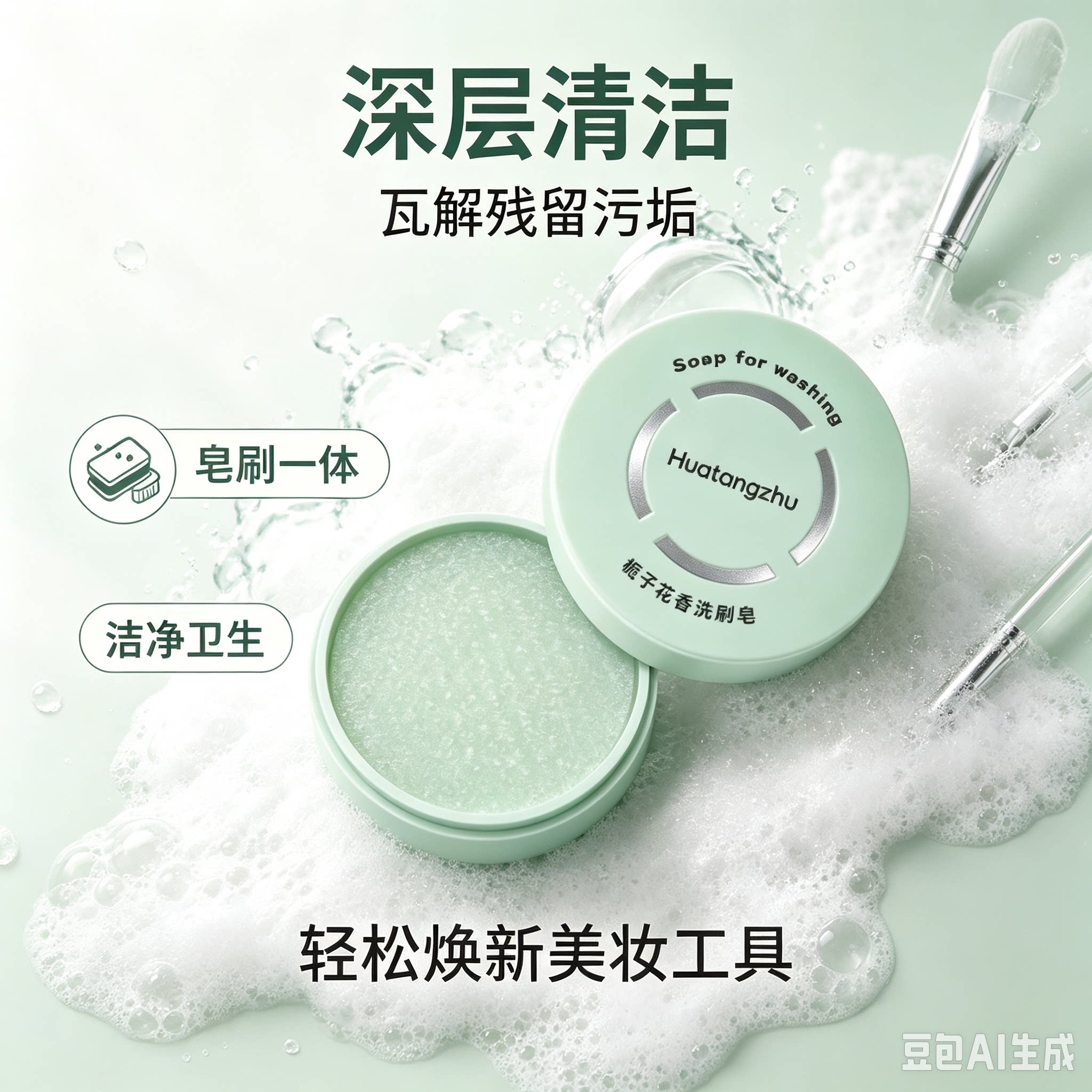 【下单立减50】清洁皂化妆刷粉扑美妆蛋便携不脏手化妆清洁工具XZ