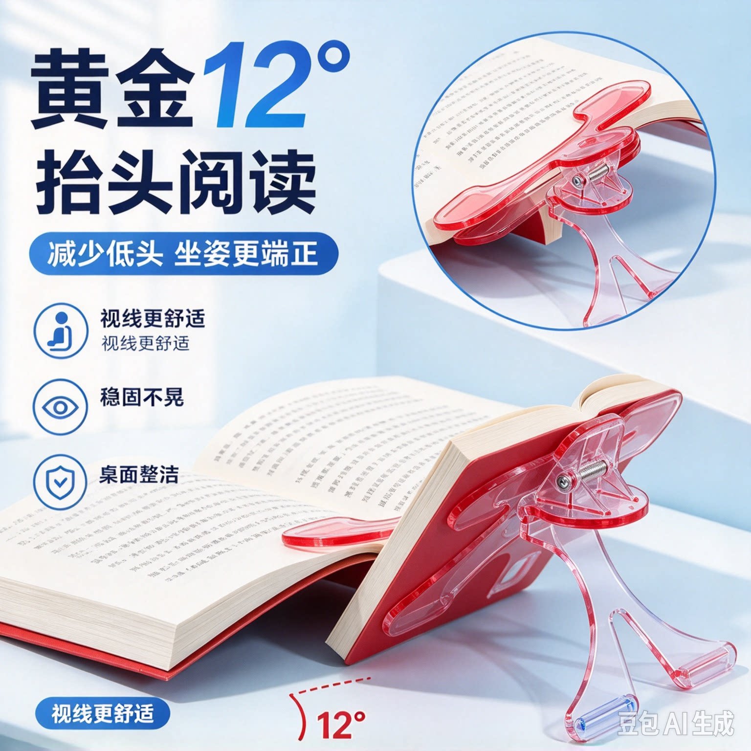 老师推荐多功能书夹固定书本学生用看书翻页阅读支架资料夹子HN
