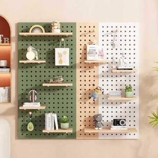 A6L洞洞板置物架定制实木展示架造型墙隔板遮挡墙面桌面挂钩配件