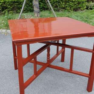 八仙桌实木农村拜神老式折叠拆卸原木正方形中式餐桌可方桌厂家