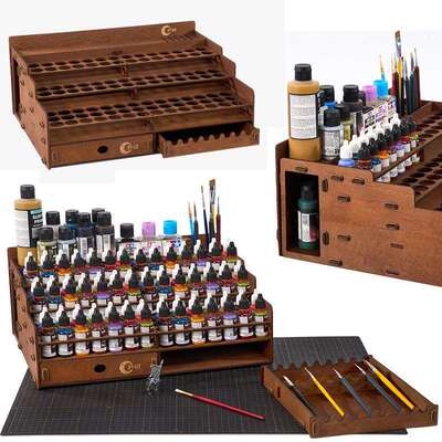 模型油漆架收纳架适用AV漆颜料架98个孔位置画笔架工具