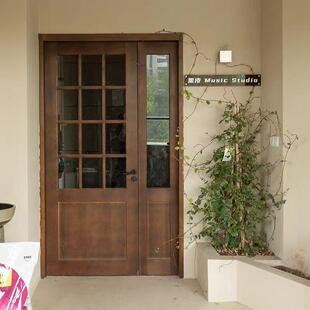 复古榆木大门多尺寸酒店套间门家用平开门咖啡厅民宿推拉门木门