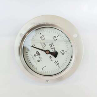 川仪不锈钢耐震压力表1.6级轴向盘装式YTHN-100ZT100mm表盘