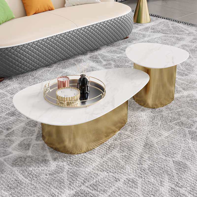 现代轻奢五金茶几意式极简约风异形设计师客厅椭圆型高低组合套几,电子元器件市场,其它元器件,淘宝优惠券,粉丝福利购,淘宝优惠卷