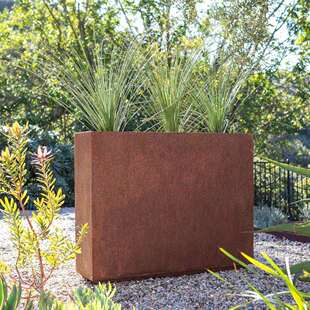 户外铁艺花箱生锈花槽组合种植箱绿植花盆围栏庭院长方形金属花坛