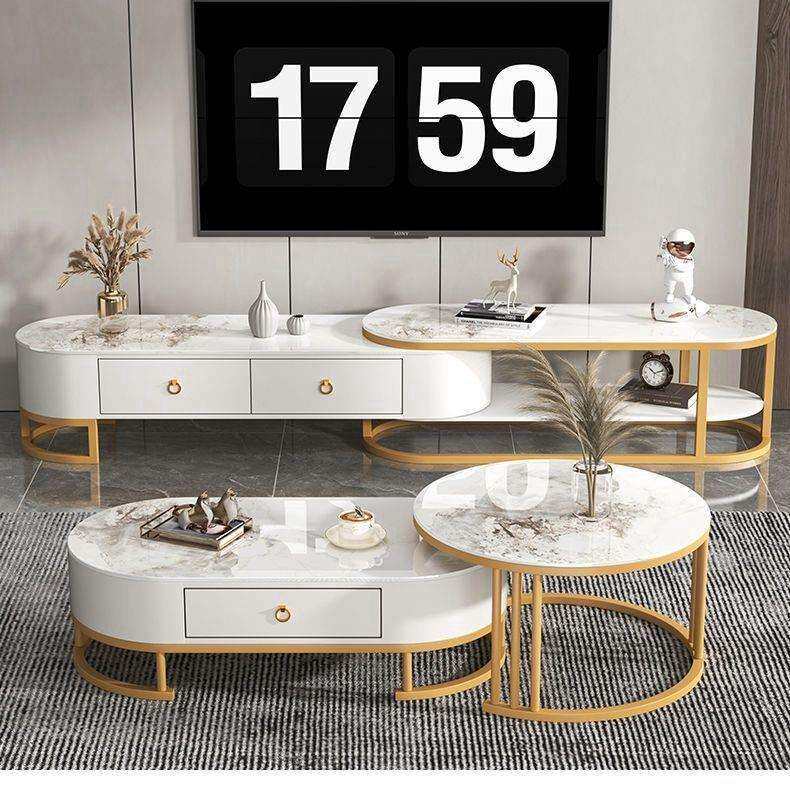 岩板茶几客厅家用轻奢现代简约2025新款电视柜和茶几一套轻奢高级