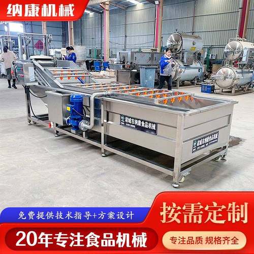 商用香菜洗菜机红薯西红柿喷淋气泡清洗机大葱生姜鼓泡清洗设备