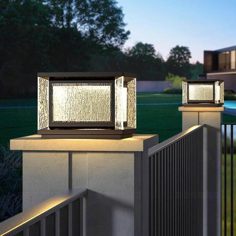 简约太阳能柱头灯户外庭院灯防水室外别墅门柱花园大门柱子围墙灯
