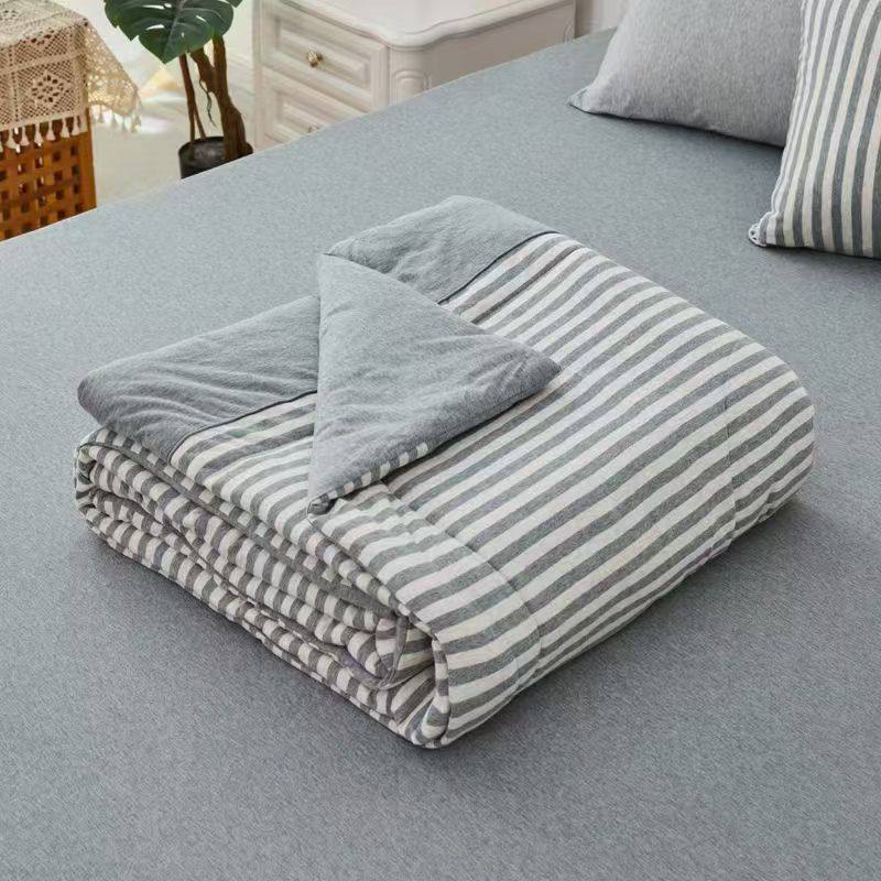 天竺棉全棉四季冬季特厚被子可水洗可机洗针织棉夏凉被被芯