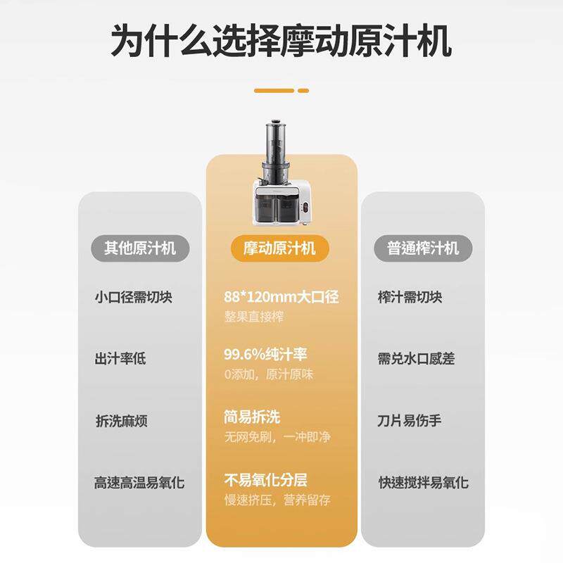 摩动榨汁机汁渣分原离机汁径家用368全自动渣汁慢磨大口易清洗果