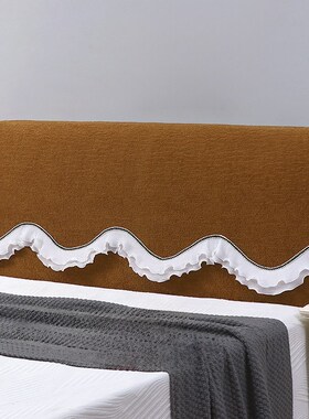 超软加厚床头套通用2025保v护公主风格白色封面布木靠背毛巾软袋