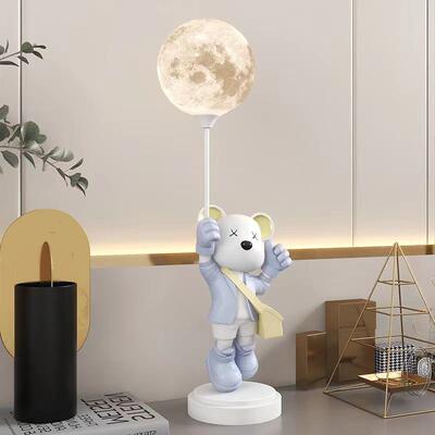 轻WRE奢客厅大型暴力熊灯装摆沙发旁电视柜儿家童房书房居饰件品