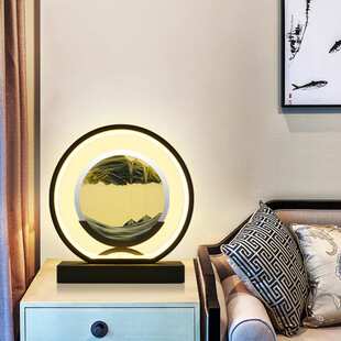 床头灯流沙画台灯新款台灯超亮夜灯卧室灯中国风装饰玻璃沙漏台灯